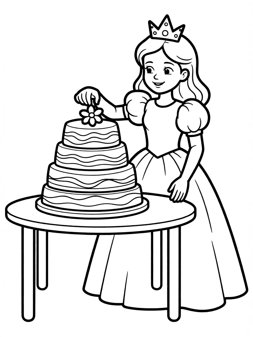 A princess making a beautiful, layered jelly dessert.