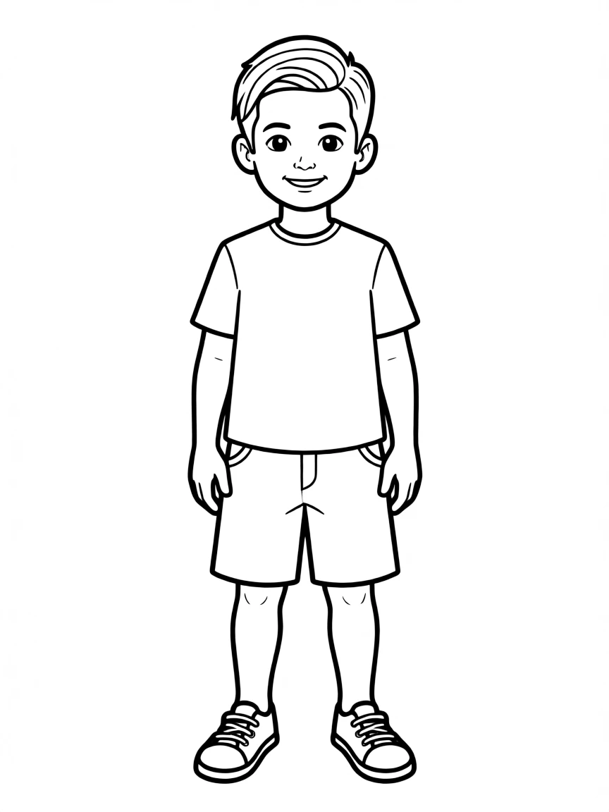 A boy with a neatly combed side part.