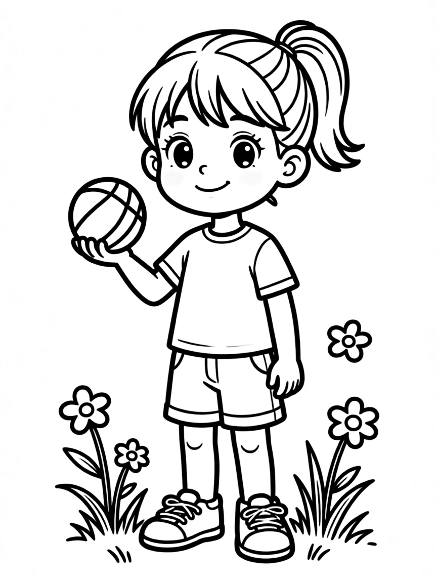 A child with a simple ponytail.