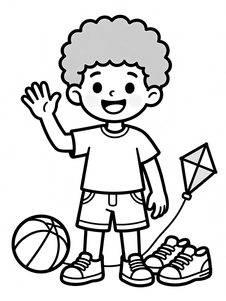 A boy with a short afro.