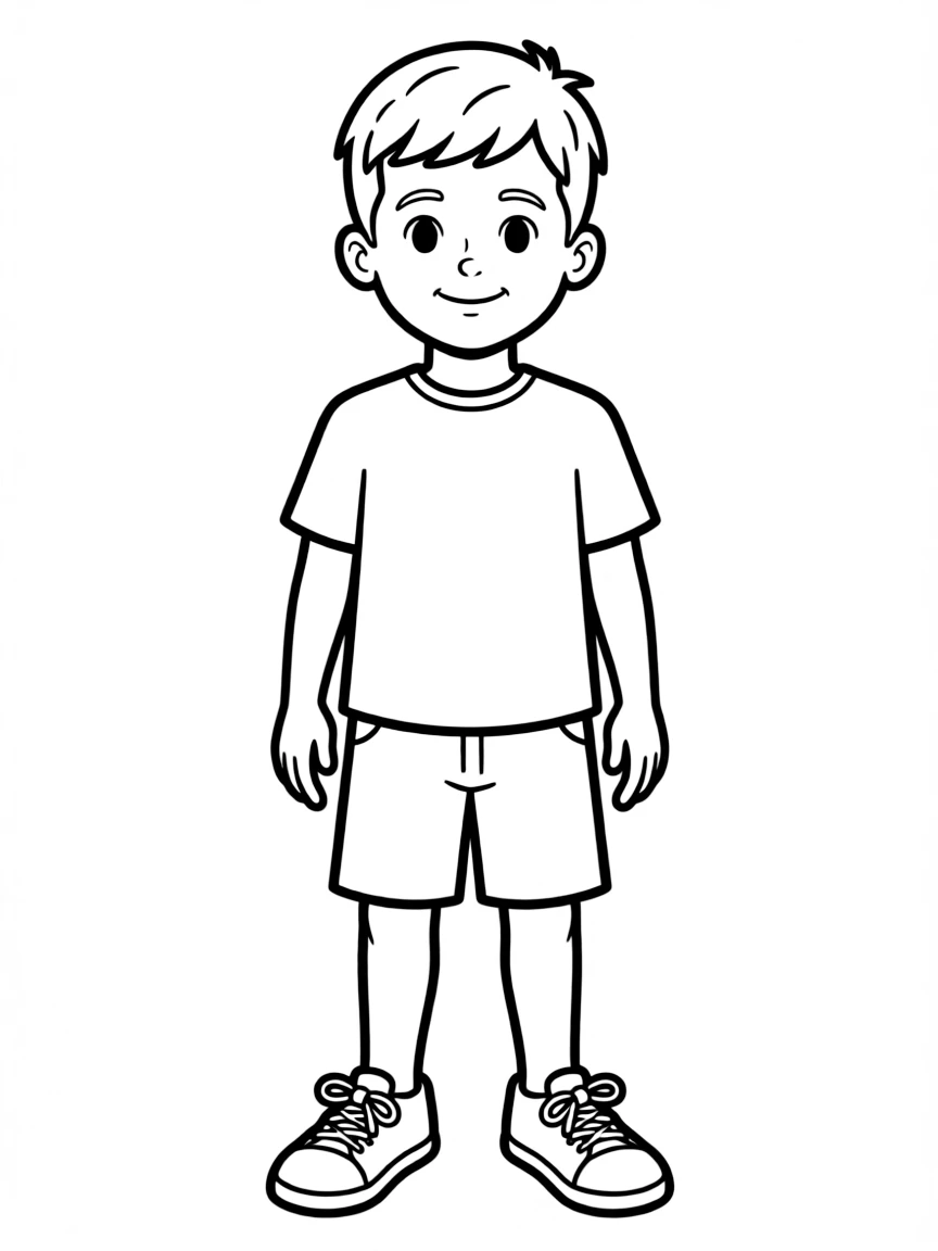 A boy with a crew cut.