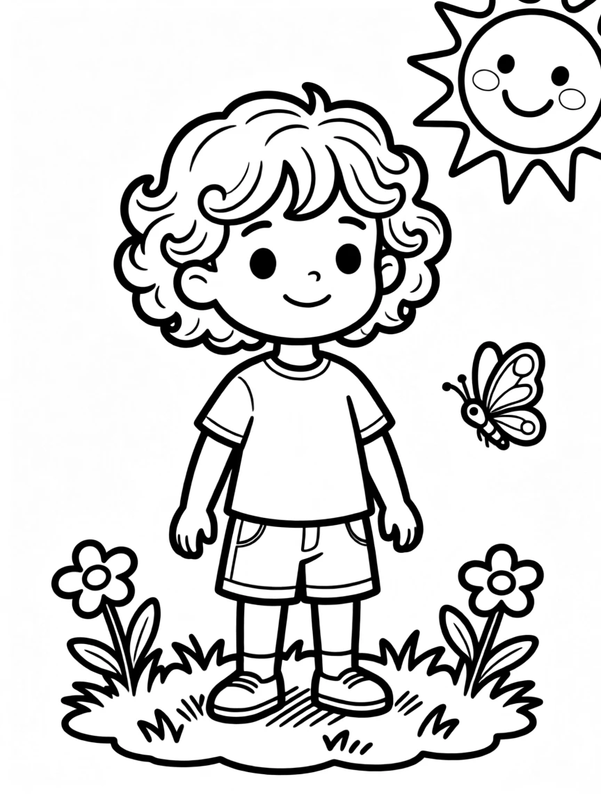 A child with natural, undefined curls.