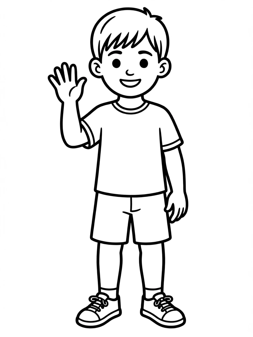 A boy with a Caesar cut.