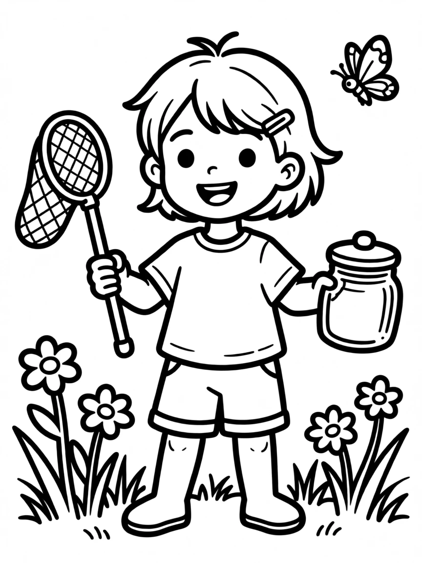A child with hair held back by a simple clip.