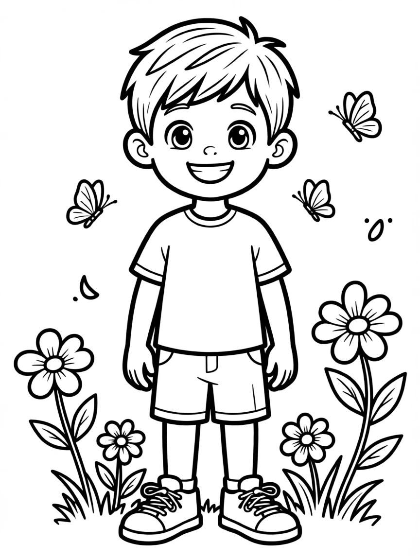 A boy with a textured crop.
