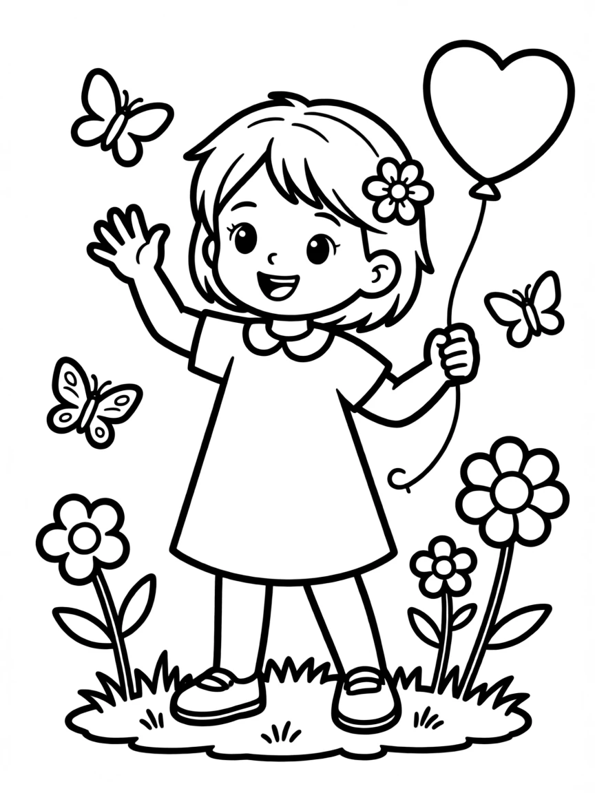 A child with hair styled with a small flower.