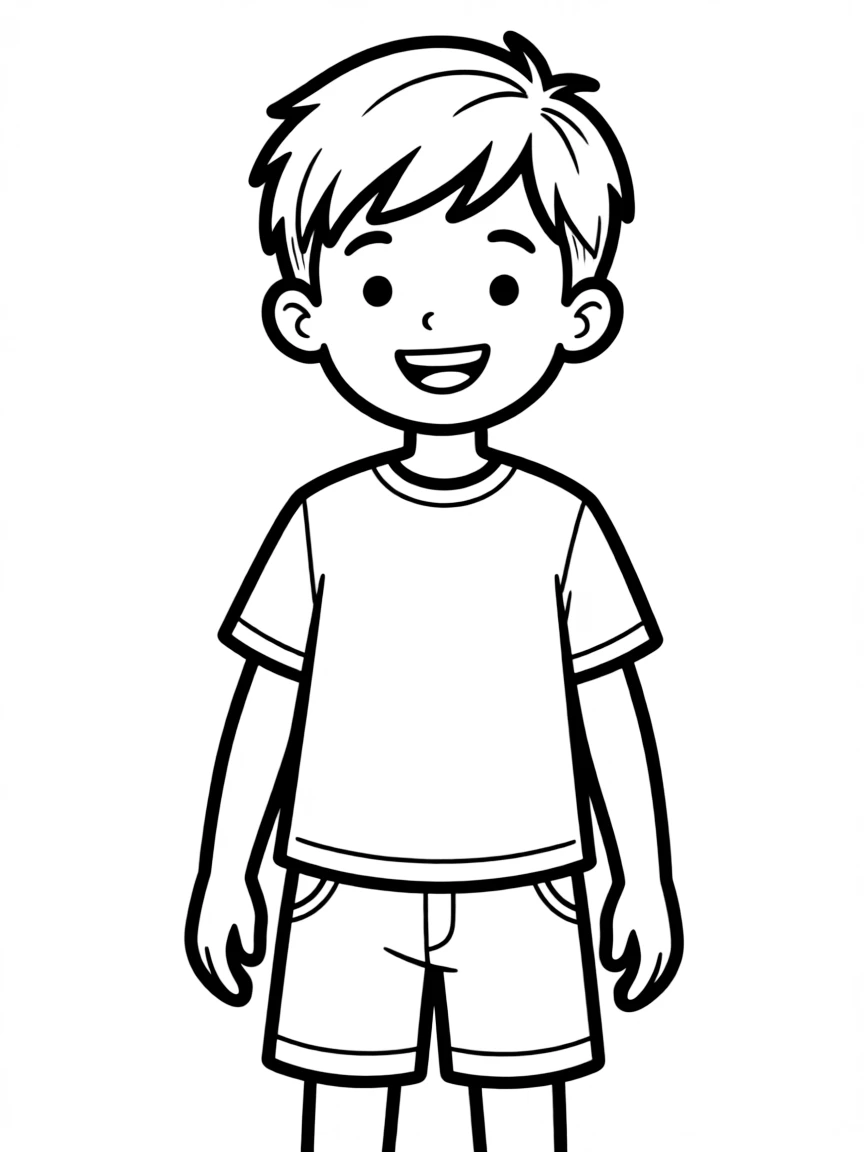 A boy with a short brush up.