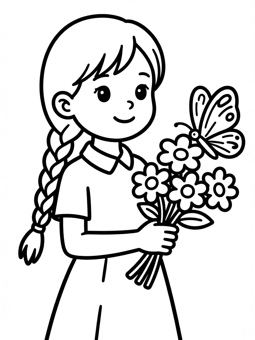 A girl with hair in a rope braid.