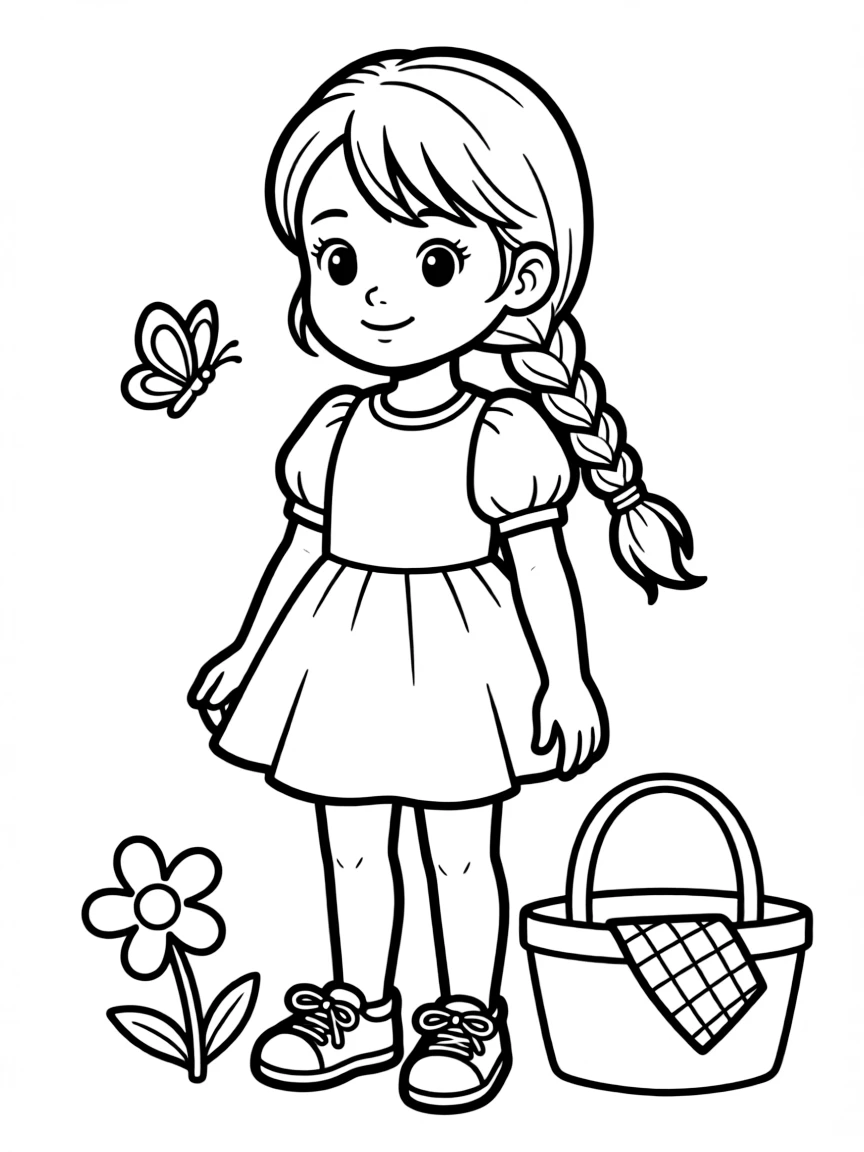 A girl with hair in a pull-through braid.