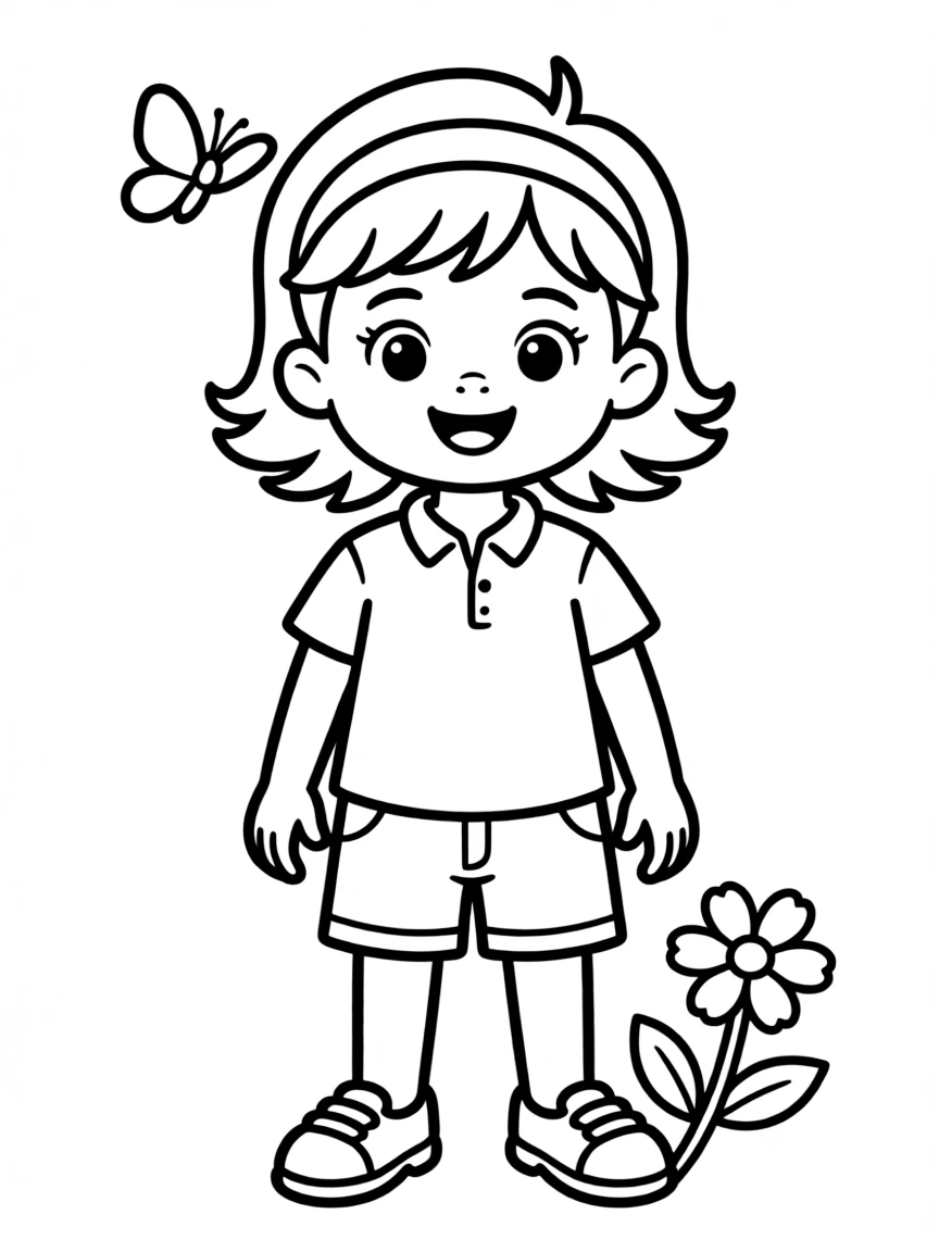 A child with hair with a simple headband.