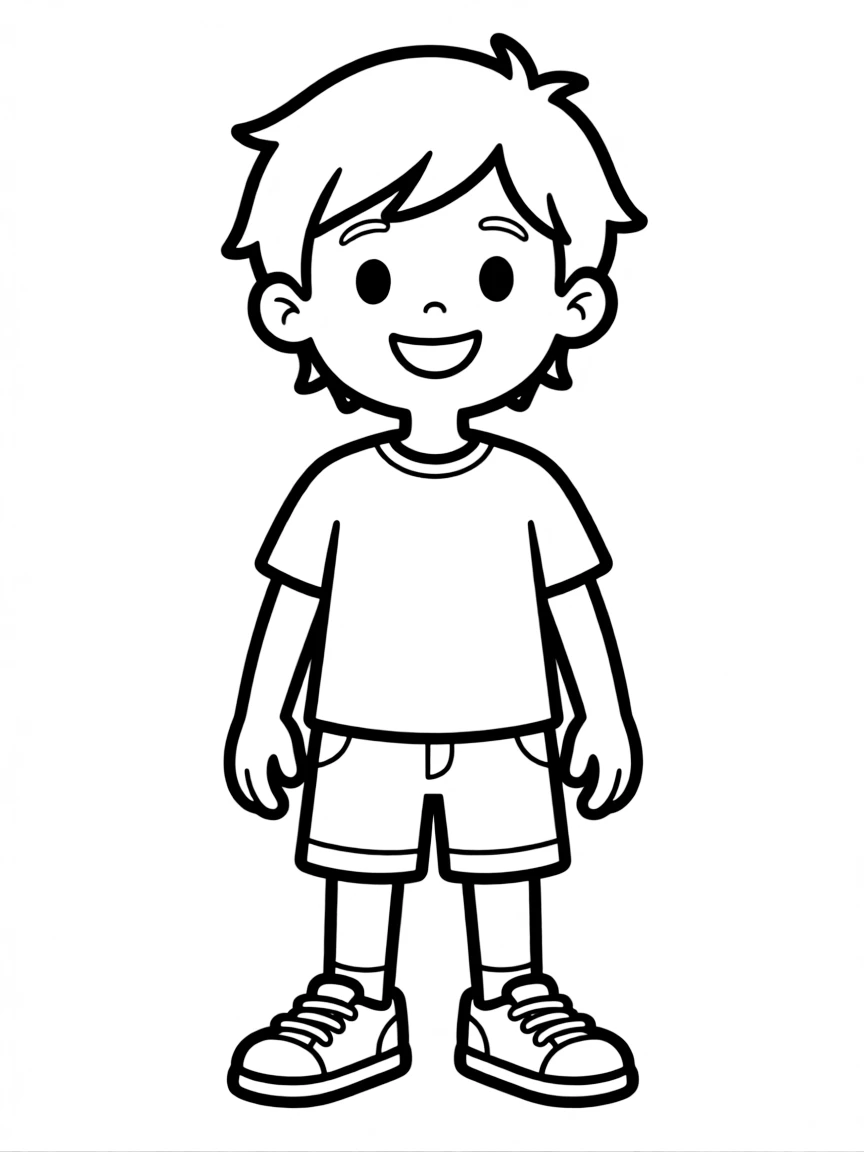 A boy with hair that is slightly longer on top.
