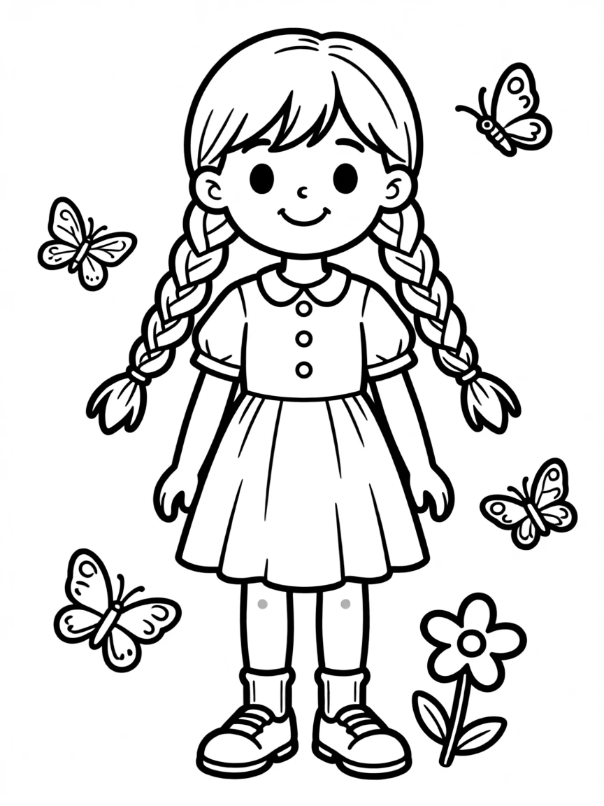 A girl with hair in a five-strand braid.