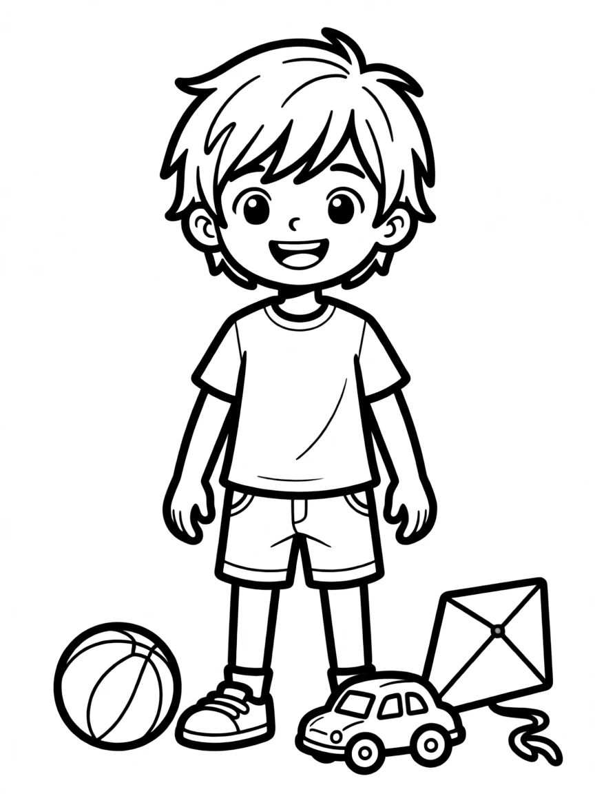 A boy with hair that's short and layered.