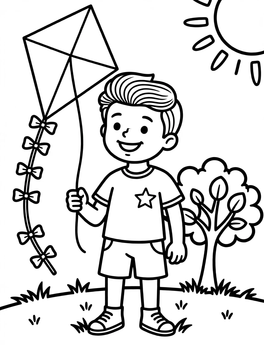 A boy with hair that's slicked back.