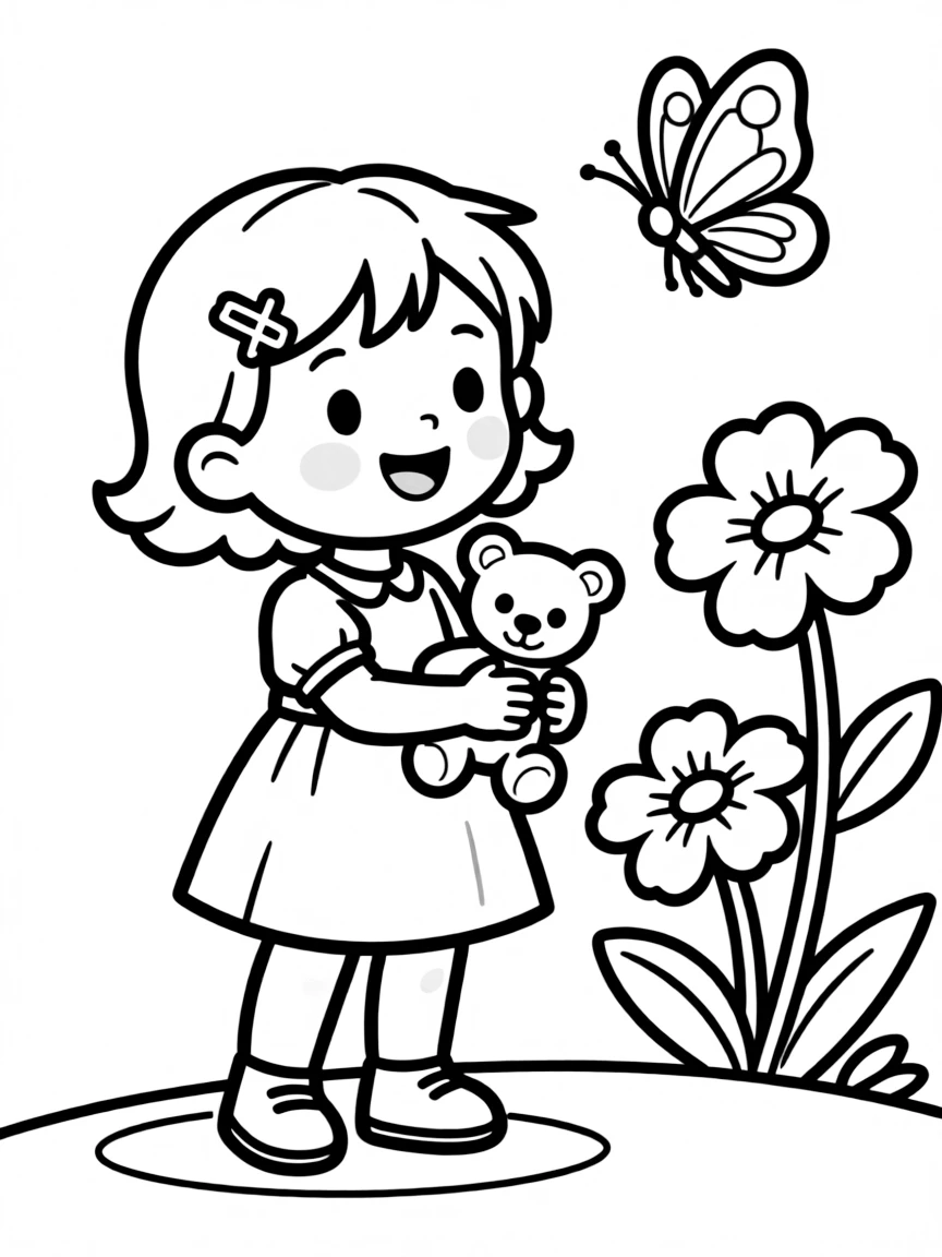 A child with hair with a small clip.