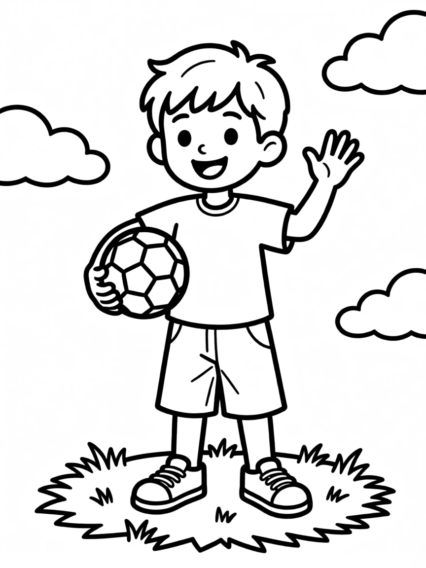 A boy with hair that's short and wavy.