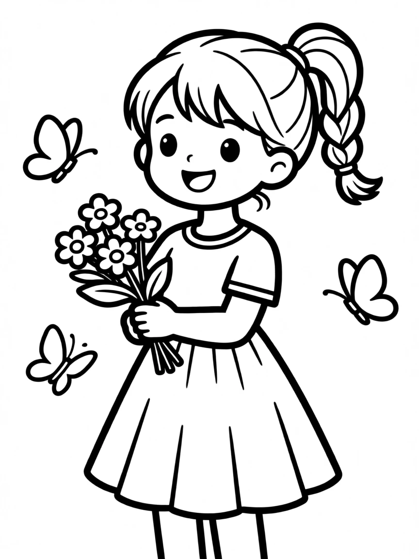 A girl with hair in a simple twisted ponytail.