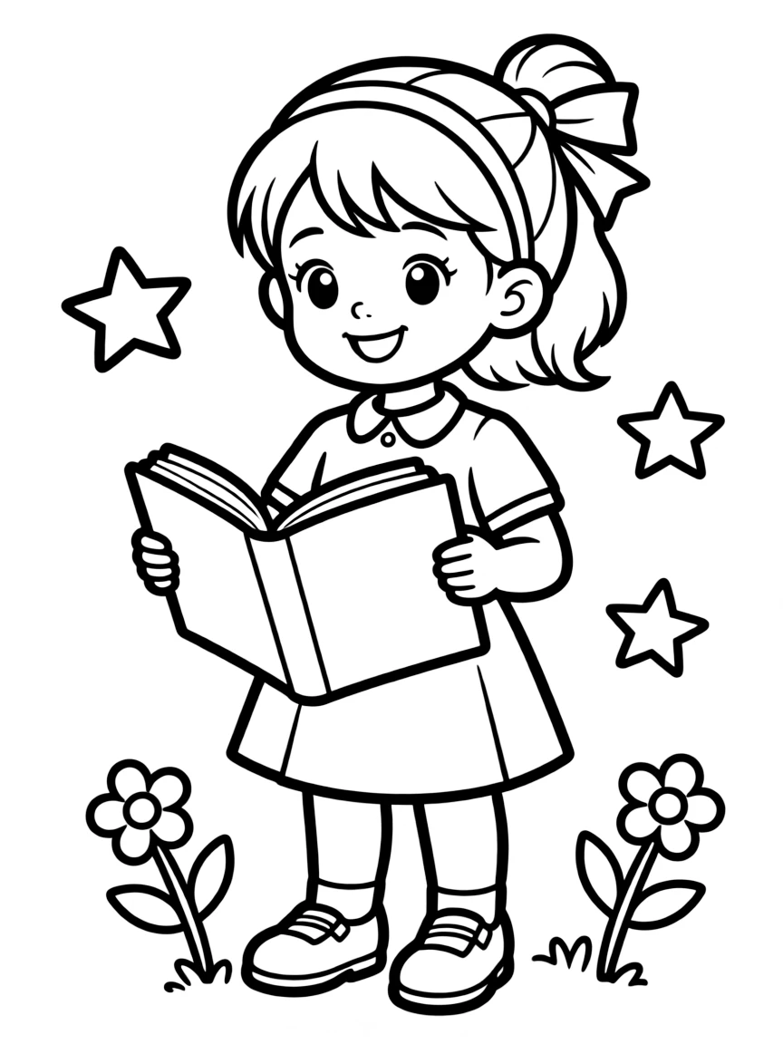A child with hair with a simple ribbon.