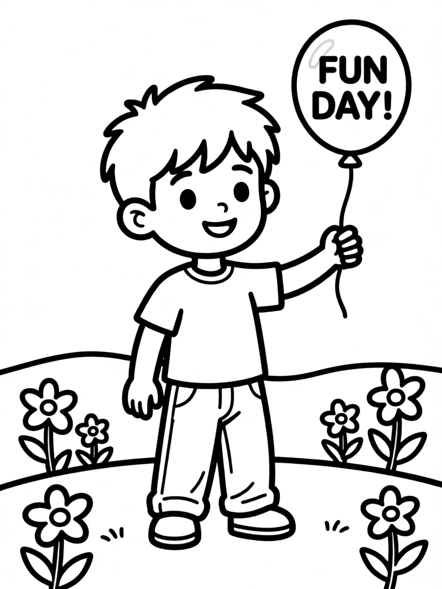 A boy with hair that's short and thick.