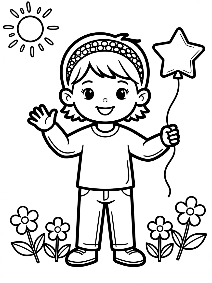A child with hair in a simple sequined headband.