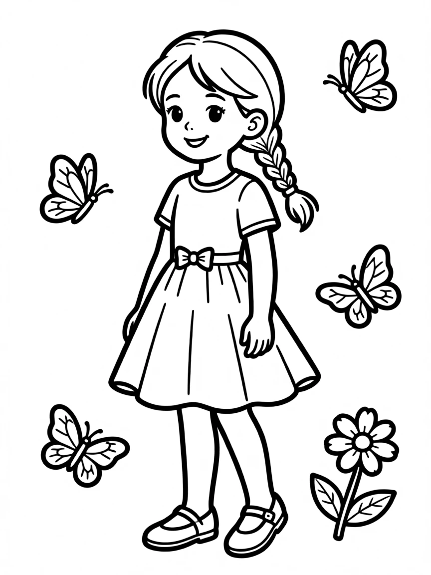 A girl with hair in a simple braided side twist.