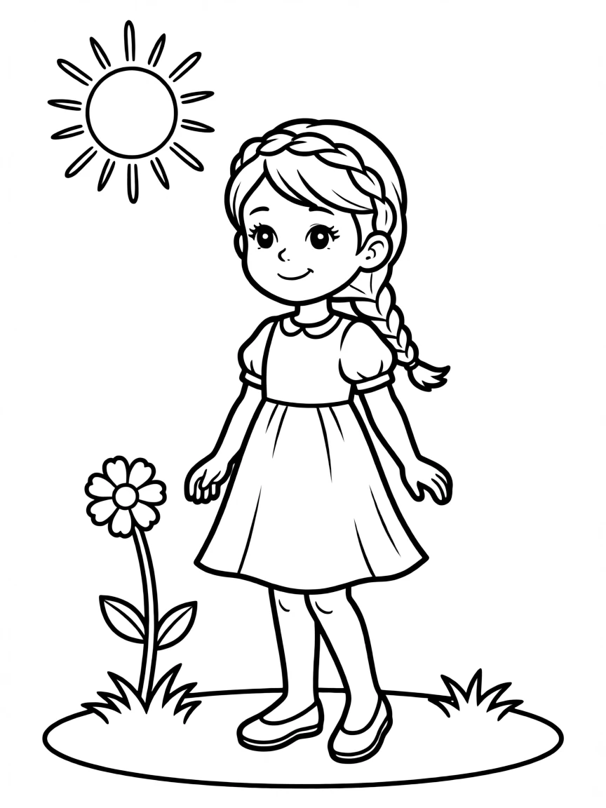 A girl with hair in a simple braided back twist.