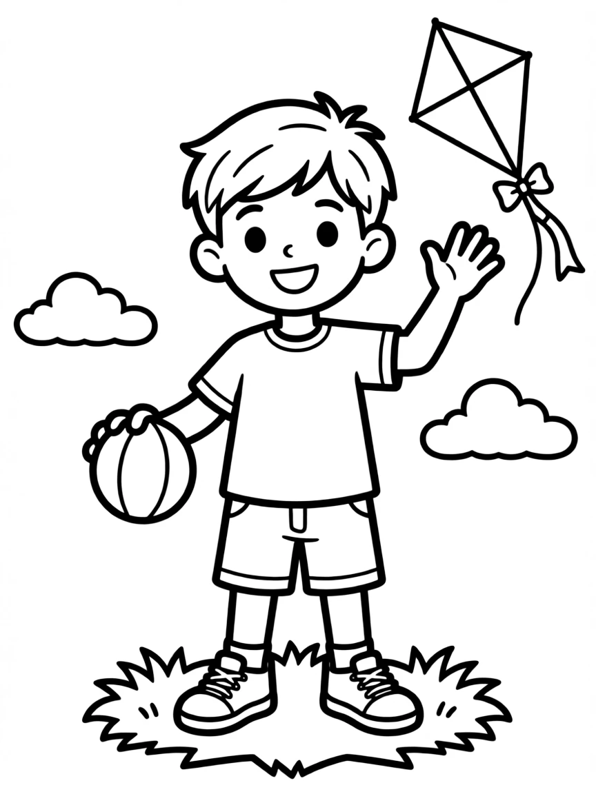 A boy with short hair with a small side part.