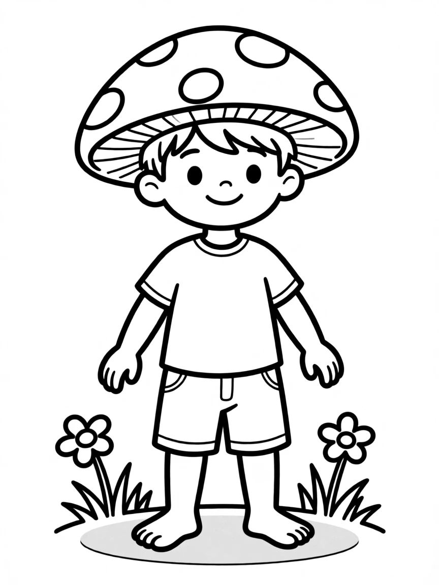 A boy with a simple mushroom cut, neatly styled.