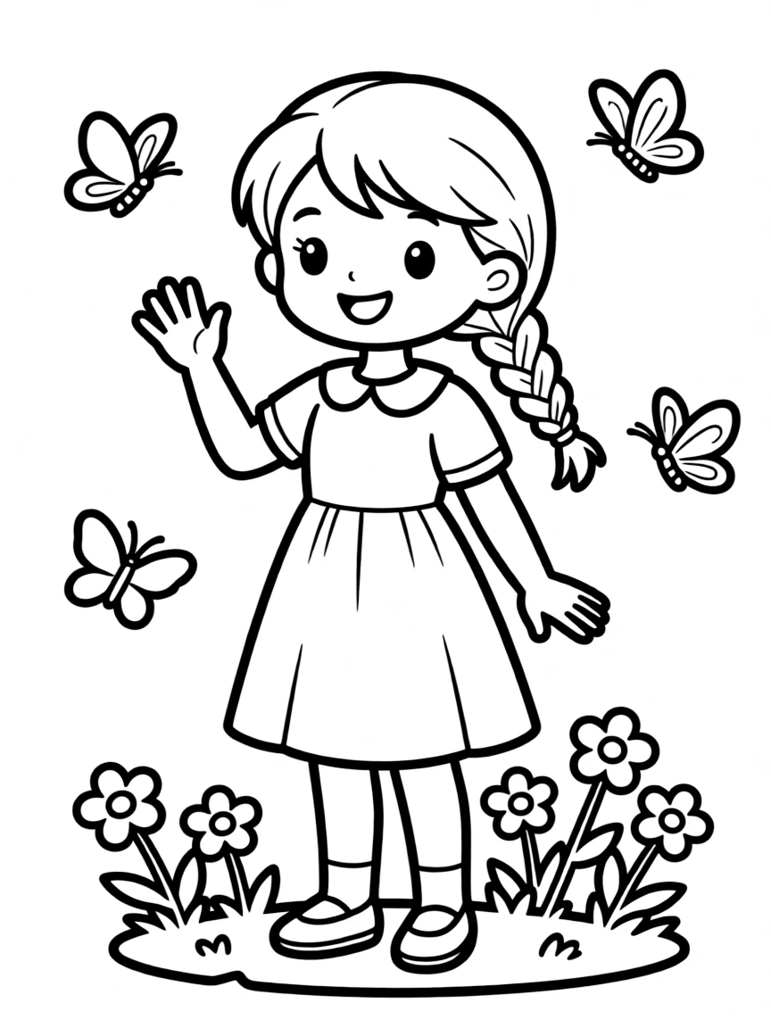 A girl with hair in a simple braided fishtail.