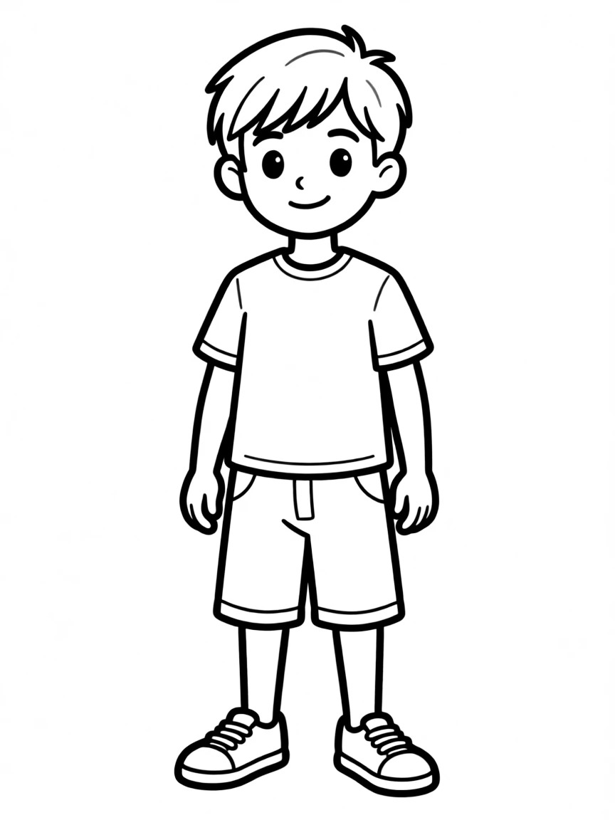 A boy with a simple side swept fringe.