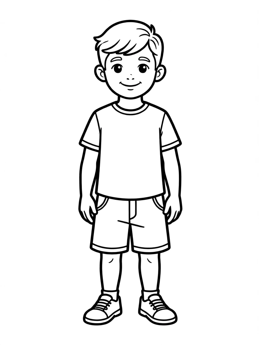 A boy with a simple side part, classic style.