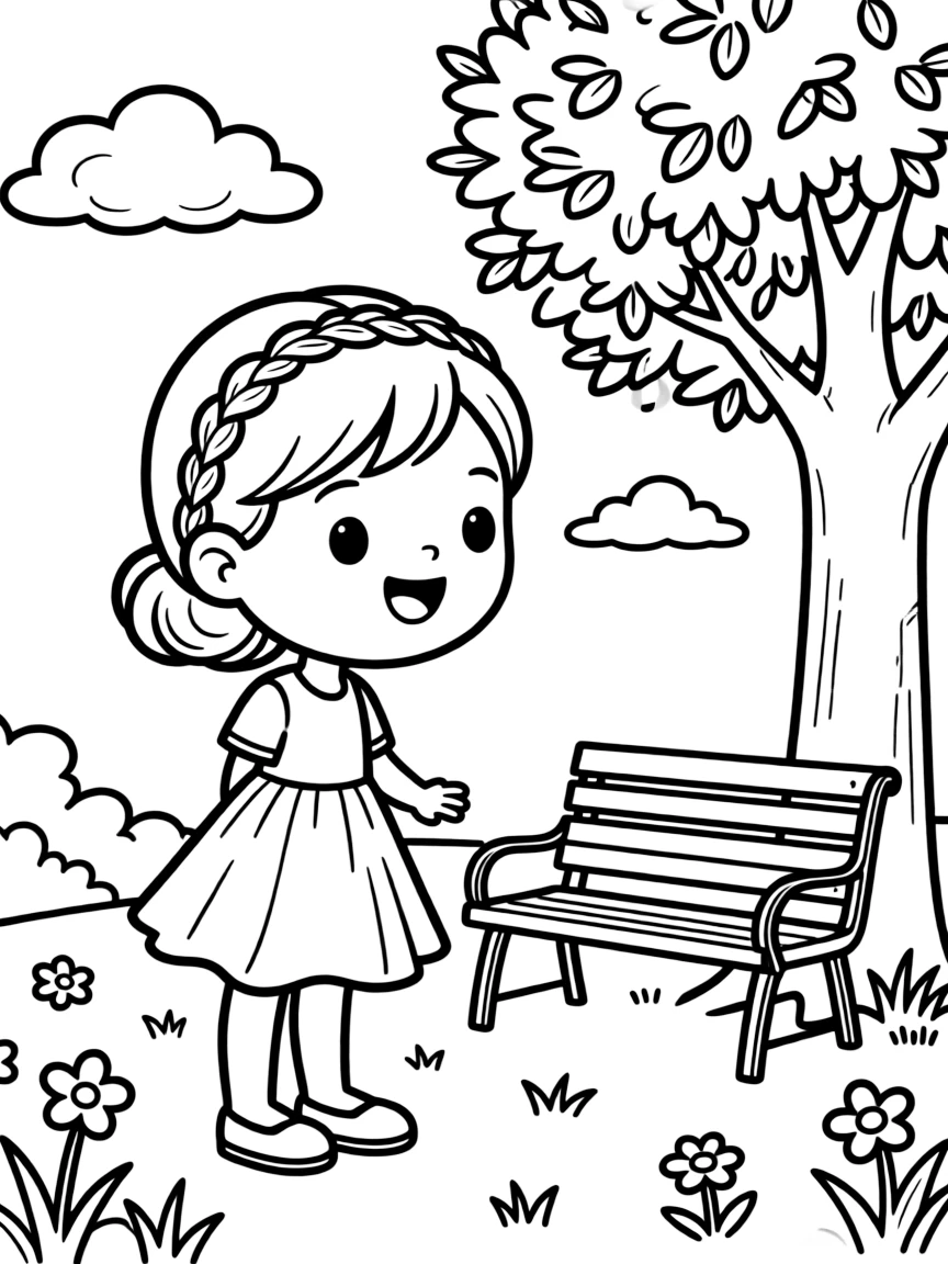 A girl with hair in a simple braided half-up.