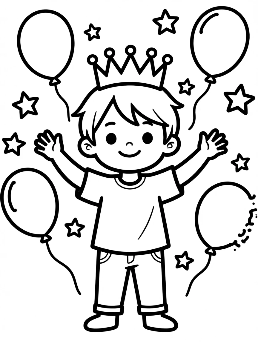 A child with hair in a simple party crown.