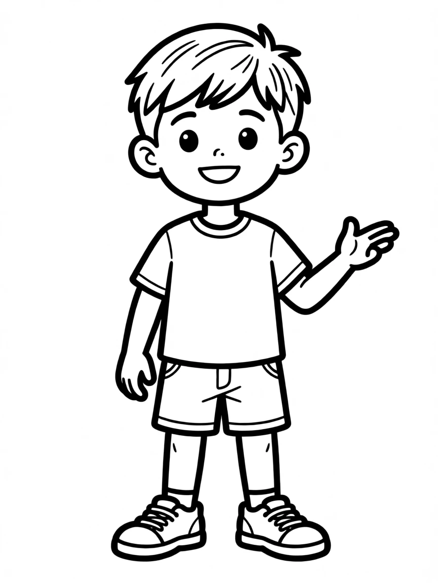 A boy with a short, neat brush up.