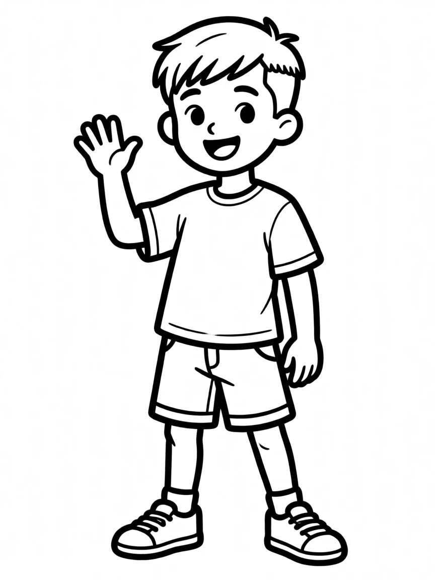 A boy with a simple crew cut fade.