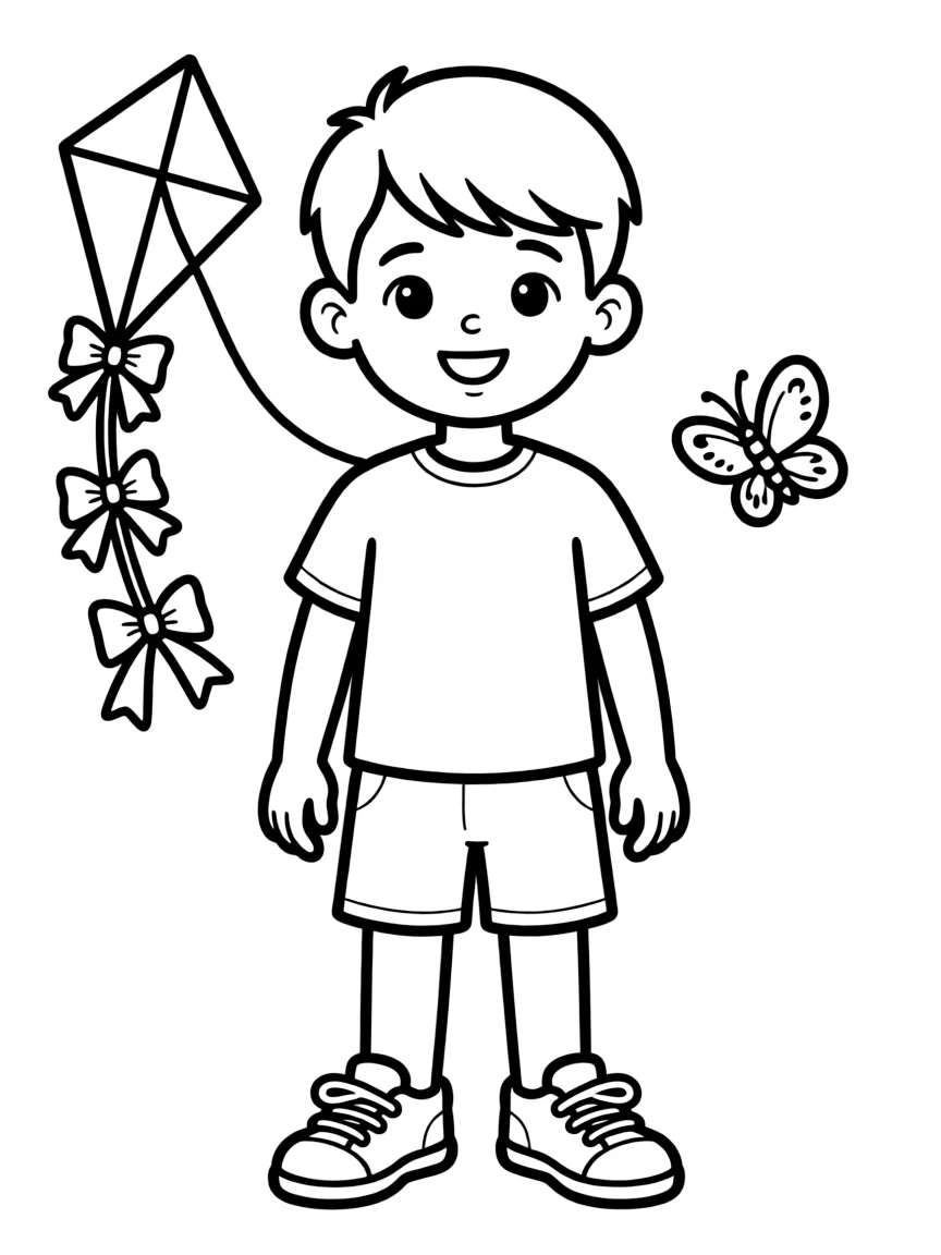 A boy with a short, neat comb-over.