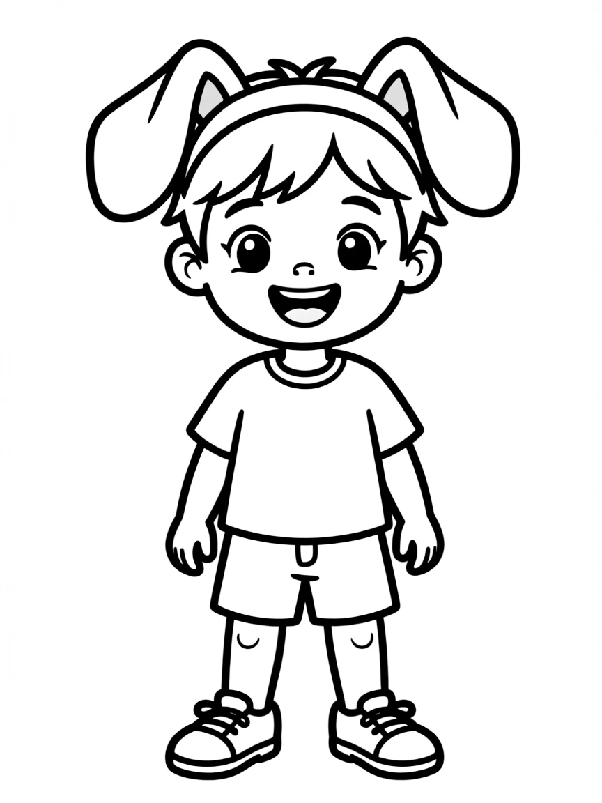 A child with hair in a simple dog ear headband.