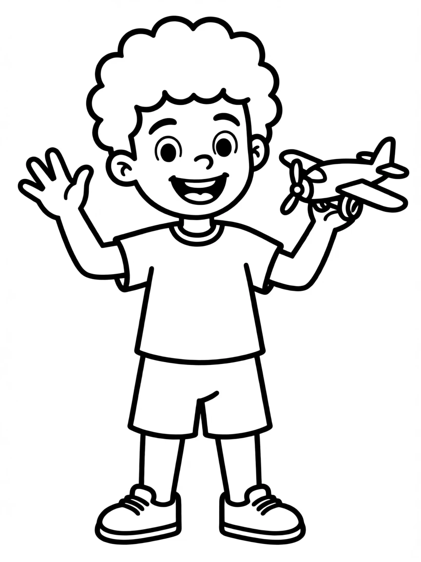 A boy with a short afro, neatly sculpted.