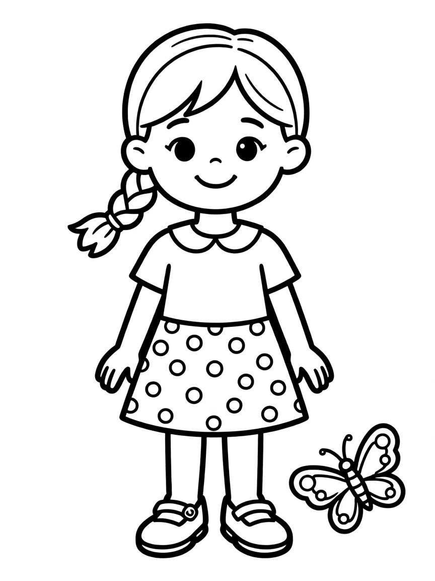 A girl with hair in a simple braided side bun.