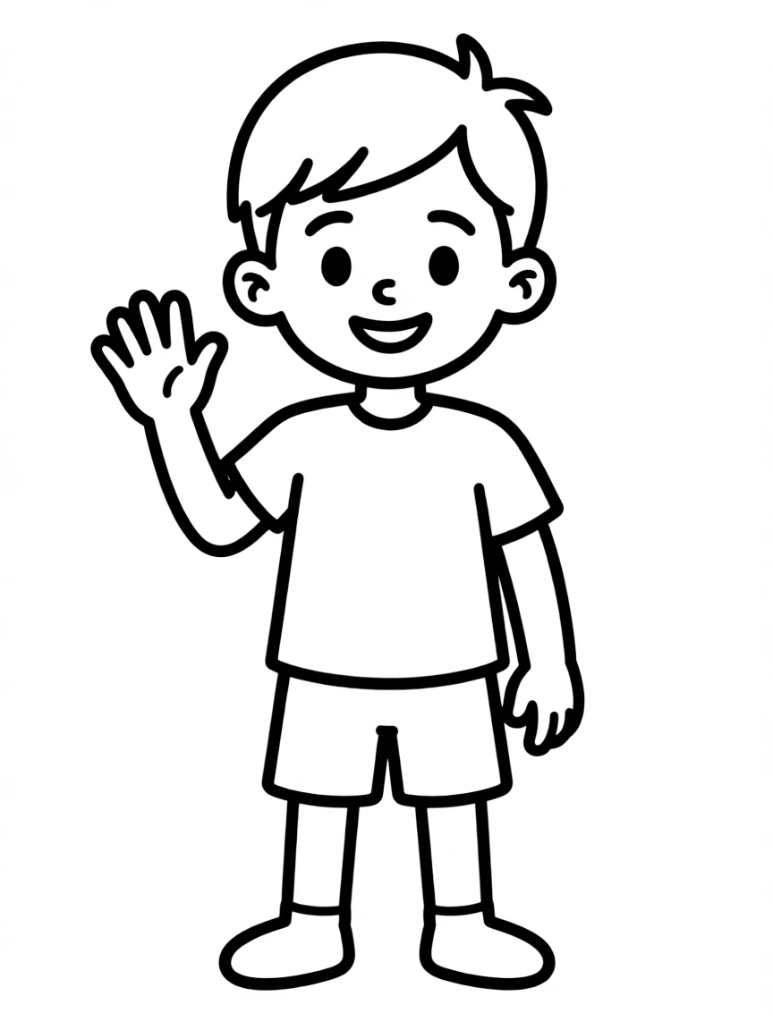 A boy with a simple buzz cut, with a small part.