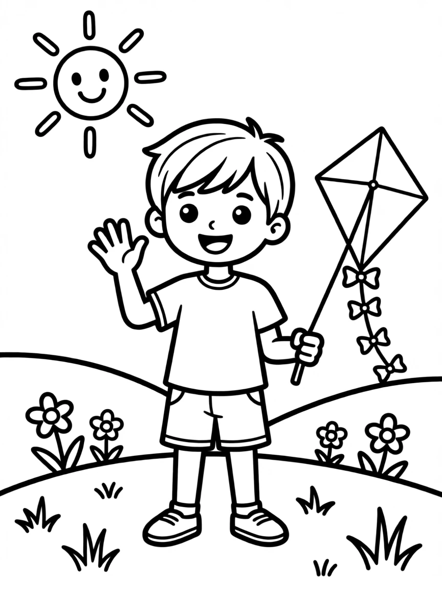 A boy with short, straight hair, parted on the right.