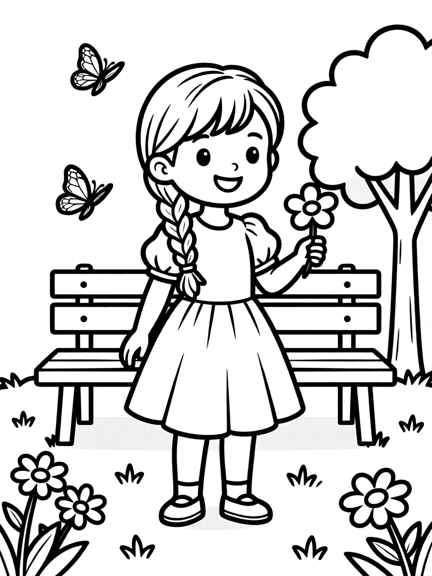 A girl with hair in a simple braided side sweep.