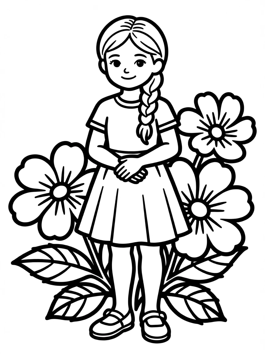 A girl with hair in a simple braided waterfall.