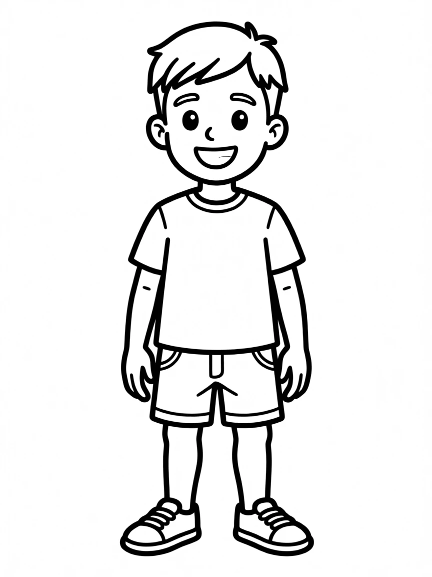 A boy with a simple undercut, with a clean line.