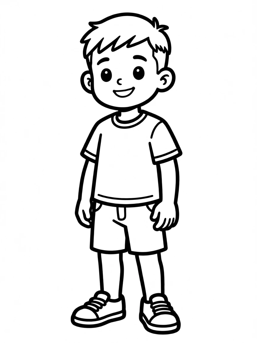 A boy with a simple crew cut fade.