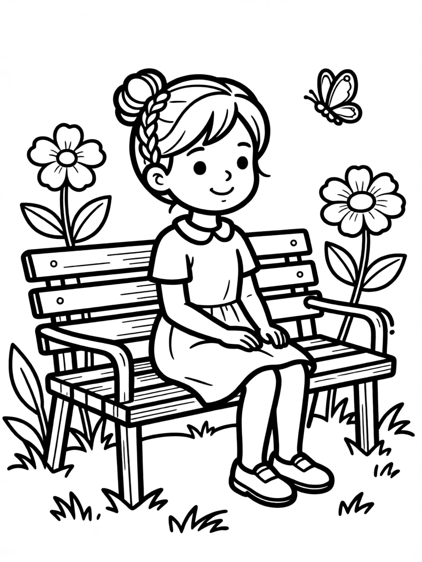 A girl with hair in a simple braided bun.