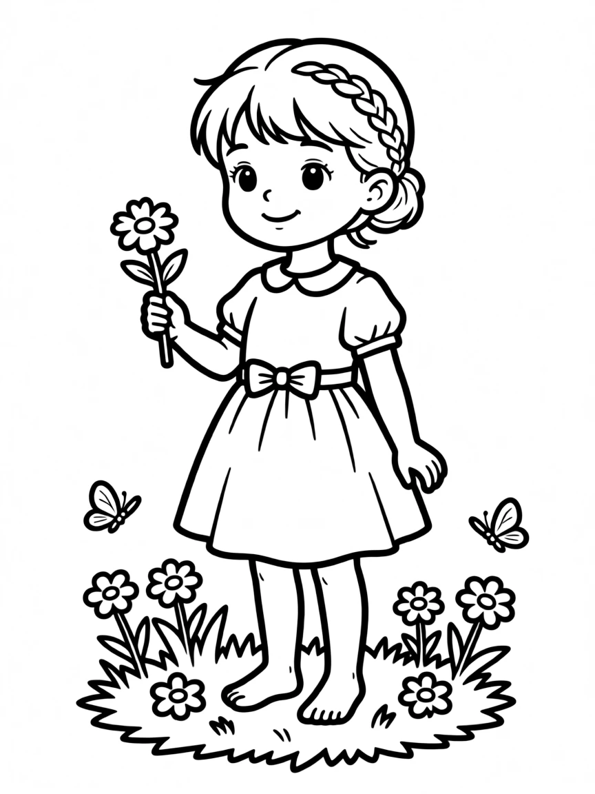 A girl with hair in a simple braided side bun.