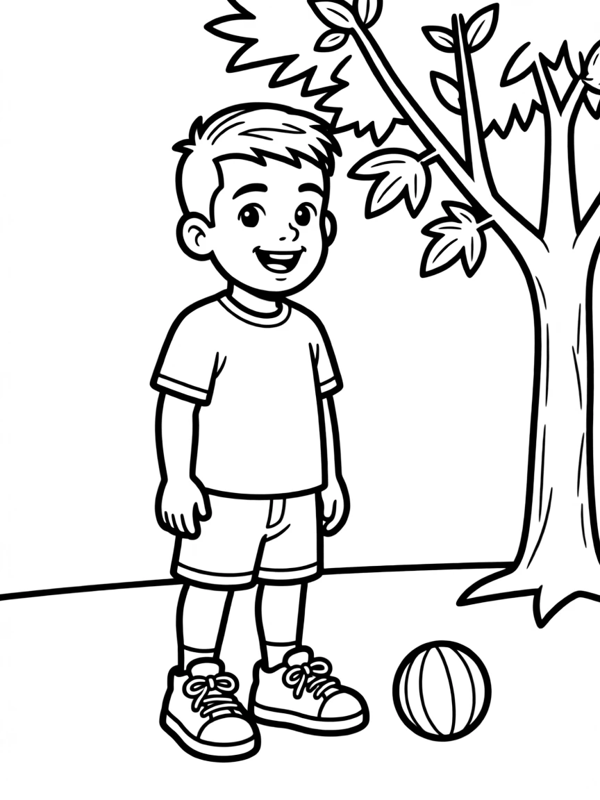 A boy with a short, neat buzz cut.