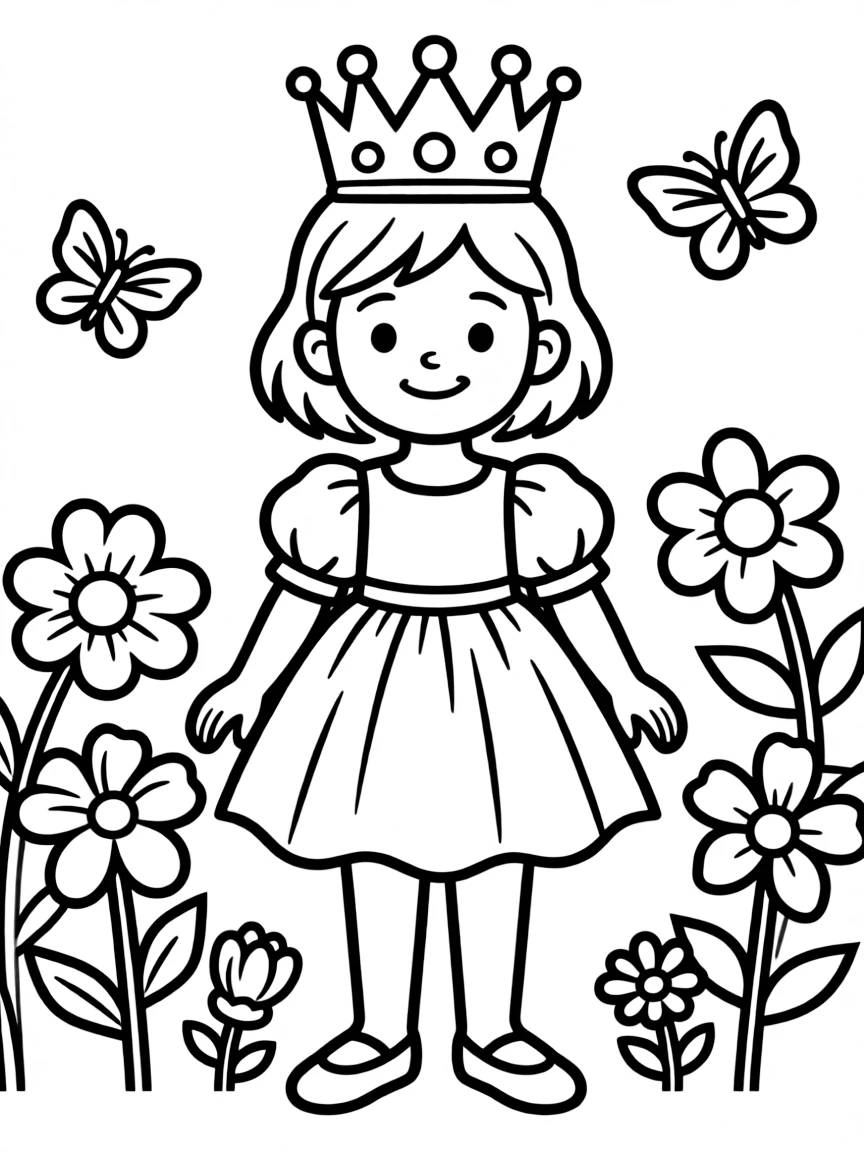 A child with hair in a simple gold crown with jewels.