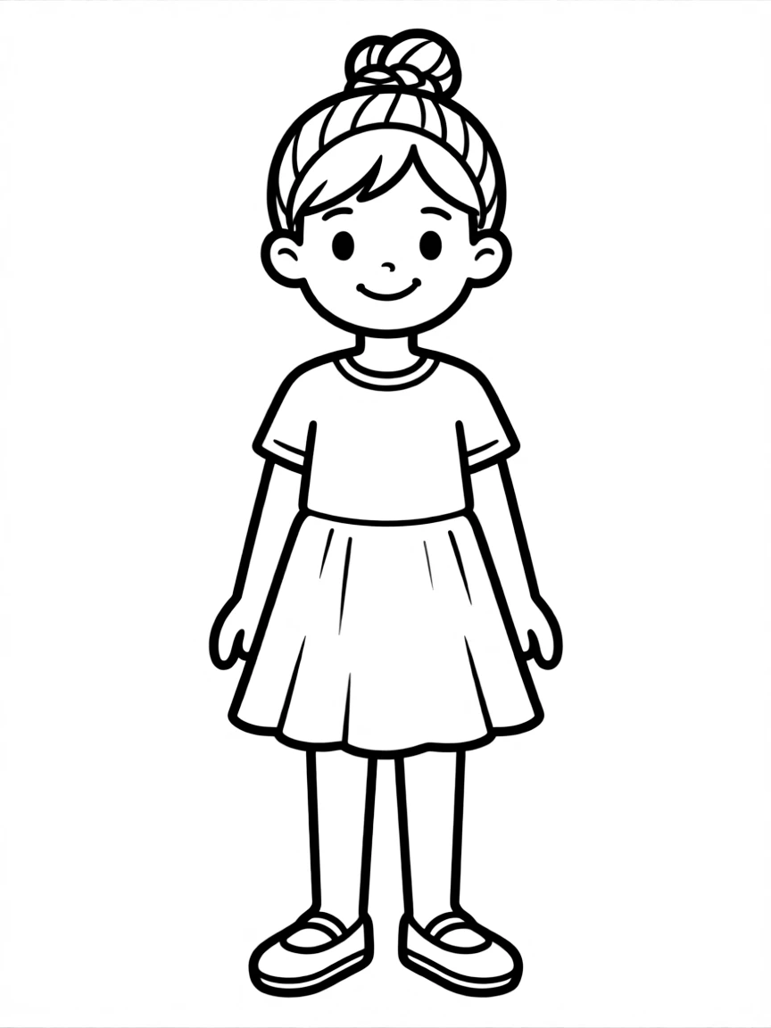 A girl with hair in a simple braided updo.
